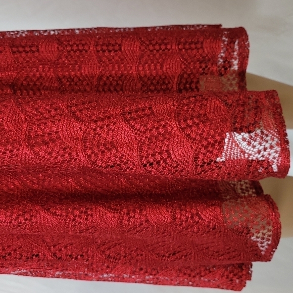 DANNY Nicole Fit and Flare Red Lace Dress - Picture 12 of 17